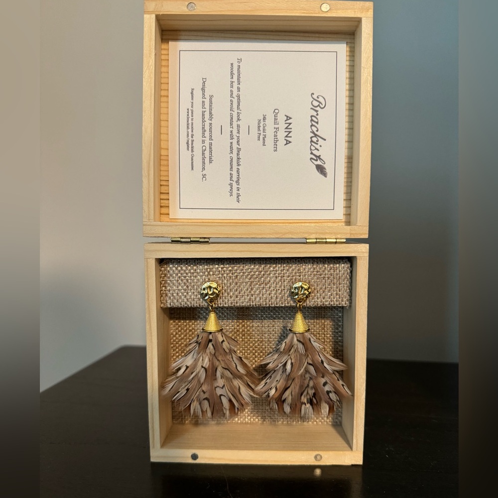 Brackish Quail feather earrings